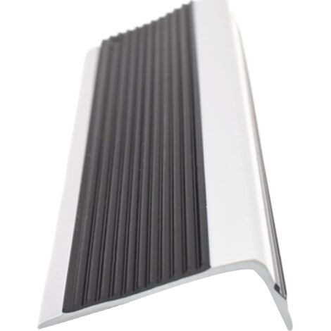 PVC-Stufenprofil, selbstklebendes Stufenprofil, L-förmige Struktur, einfach zu installieren, 50 x 20 mm, geeignet für runde Stufen, geeignet für Treppenstufen, PVC-Stufenkantenbrücke (schwarzgrau)