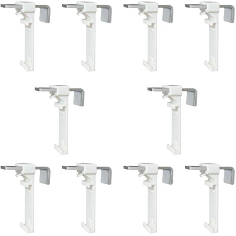 10er Set Klemmträger für Doppelrollo, Doppelrollo ohne Bohren, zum Einclipsen und Einkleben, als Ersatzzubehör zur Befestigung an einem feststehenden PVC-Fenster