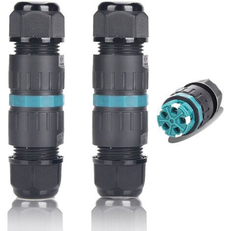 2er-Pack 5-polige M25-Kabelverbinder, wasserdicht, IP68, Ø 5 mm – Ø 14 mm, TÜV-zertifiziert, für den Außenbereich, elektrische Verbindungsmuffe, 5-polig, für Garten- und Erdkabel