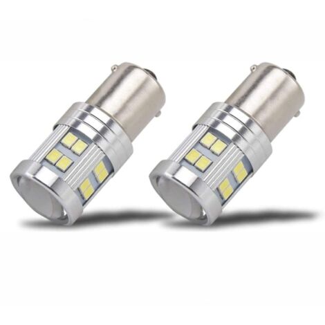 1156 Ba15s LED-Lampe P21w 5W DC 12V-24V, Einzelkontaktlampe, Kaltweiß 6000K. Wird für Rückfahrscheinwerfer und Tagfahrlicht verwendet. 2er-Pack