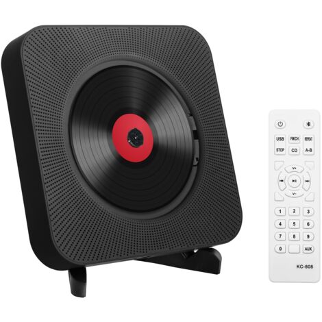 Tragbarer Desktop-CD-Player mit Bluetooth – Kpop-Musik-CD-Player mit zwei integrierten HiFi-Lautsprechern, multifunktionaler Wand-CD-Player mit Fernbedienung (Schwarz) (1/5)