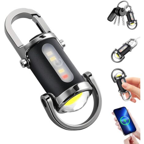 Extrem leistungsstarke LED-Taschenlampe, USB-C-aufladbar, wasserdicht, 5 Leuchtmodi, Schlüsselanhänger, ideal zur Selbstverteidigung, beim Camping, bei Outdoor-Aktivitäten und in Notfallsituationen so