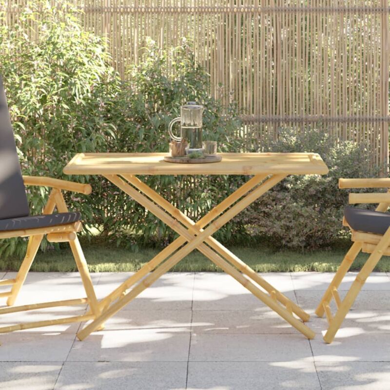 Table de jardin pliable 115x50x75 cm Bambou | Leroy Merlin