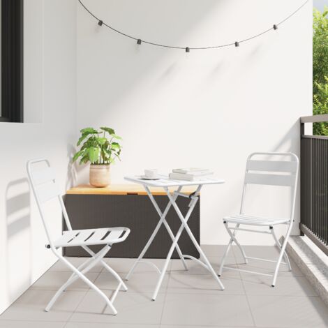 vidaXL Chaise de jardin pliante 2 pcs Blanc 42 x 52 x 82 cm (1/5)