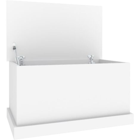 Vidaxl – Boîte de rangement en bois d'ingénierie blanc 70x40x38 cm – Résistance à l'humidité – Couvercle pour protection poussière