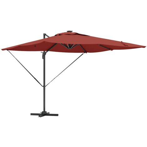 Parasol déporté Roma avec LEDs en terre cuite - 286 x 285 x 270 cm, en alu. vidaXL (1/5)