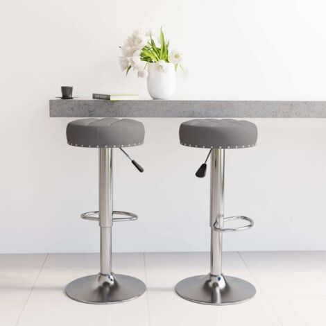 Tabourets de bar lot de 2 gris foncé tissu vidaXL (1/5)