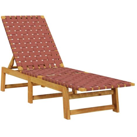 Vidaxl – Transat inclinable 4 positions – Bois d'acacia massif – Tissu en fibre d'oléfine – Charge max 110 kg – Confort optimal pour extérieur