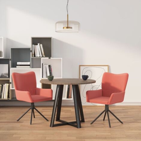 Chaises pivotantes à manger lot de 2 Rose Velours vidaXL (1/5)