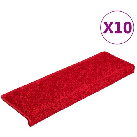 Tapis d'escalier 20 pcs 65x21x4 cm rouge vidaXL (1/5)