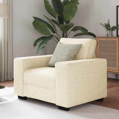 Canapé Beige 100 x 77 x 82 cm Tissu en lin mélangé vidaXL (1/5)