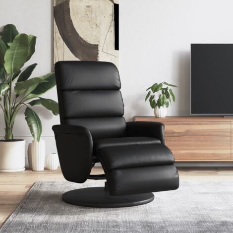 Fauteuil inclinable avec repose-pieds noir similicuir vidaXL