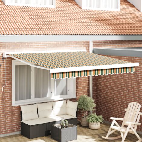 Store rétractable automatique vert et jaune 300x250 cm vidaXL (1/5)