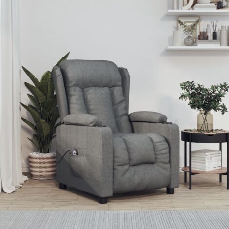 Vidaxl – Fauteuil inclinable électrique gris foncé – Tissu 100% polyester – Dimensions 72,5 x 96 x 99,5 cm – 3 positions d'inclinaison