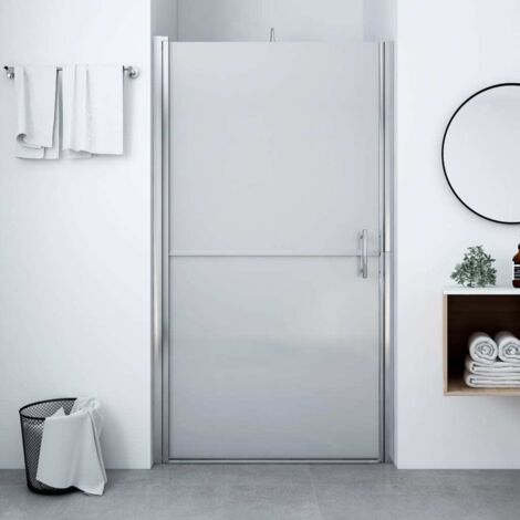 Vidaxl – Porte de douche en verre trempé dépoli 81x195 cm – Épaisseur 5 mm – Cadre en aluminium – Résistance aux éclaboussures (1/5)