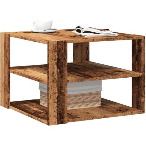 Table basse vieux bois 58x58x40 cm bois d'ingénierie vidaXL