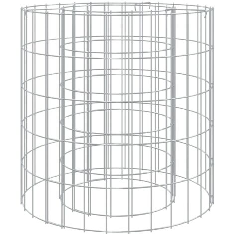 Vidaxl – Foyer en gabion Ø 50 cm – Fer galvanisé résistant à la corrosion – Diamètre de fil 3,5 mm – Pour remplissage avec pierres ou gravier