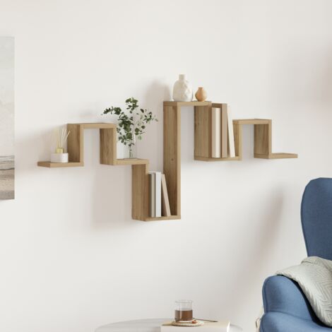 Vidaxl – Étagère murale chêne artisanal 104,5 x 10 x 43 cm – Bois d'ingénierie – Montage mural facile – Pour livres et objets décoratifs