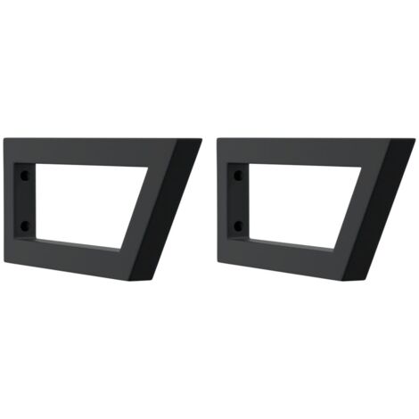 Vidaxl – Supports d'étagères murales trapézoïdales 2 pcs – Acier noir – Dimensions 15x40cm – Charge maximale 100kg – Montage mural facile