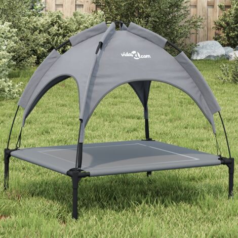 Lit pour chien avec auvent anthracite tissu Oxford et acier vidaXL (1/5)