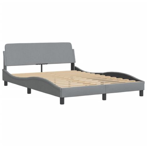 Cadre de lit sans matelas gris clair 140x190 cm tissu vidaXL (1/5)