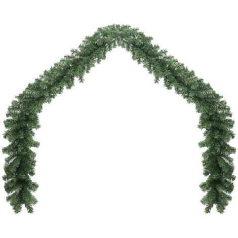 vidaXL Christmas Decorations Green 5 m PVC