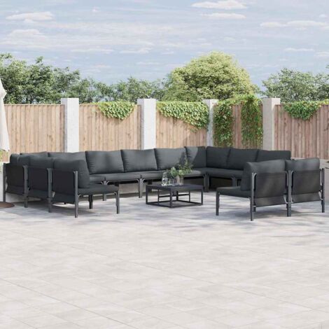 Ensemble de canapé de jardin Anthracite Acier vidaXL (1/5)