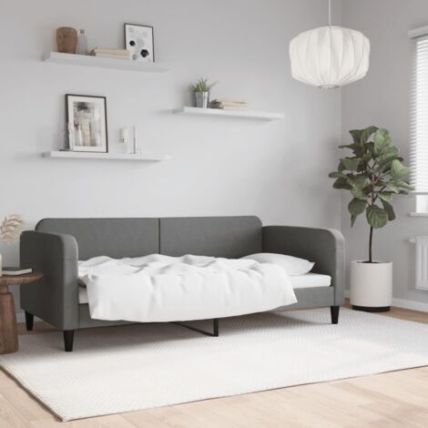 Lit de repos sans matelas gris foncé 90x190 cm tissu vidaXL