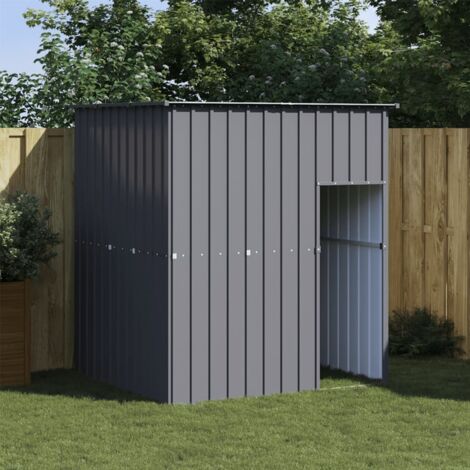 Niche pour chien avec toit anthracite acier galvanisé vidaXL