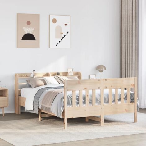Cadre de lit sans matelas 150x200 cm bois de pin massif vidaXL (1/5)