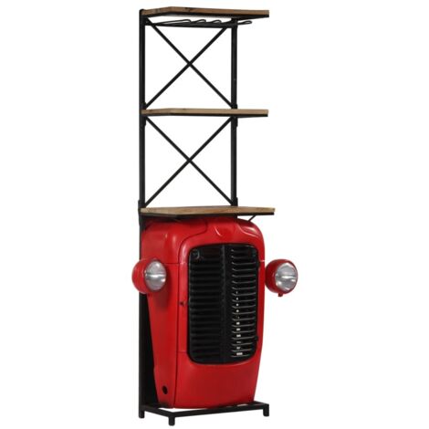 Vidaxl – Cave à vin de service 49x31x172 cm – Bois de manguier solide – Capacité jusqu'à 9 bouteilles – 2 étagères pratiques