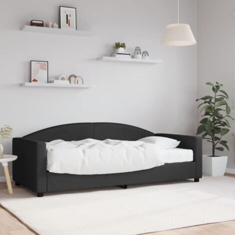 Lit de jour avec matelas noir 90x190 cm tissu vidaXL (1/5)