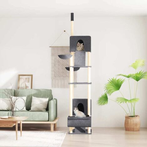 Arbre à chat du sol au plafond Gris foncé 277-303 cm vidaXL (1/5)