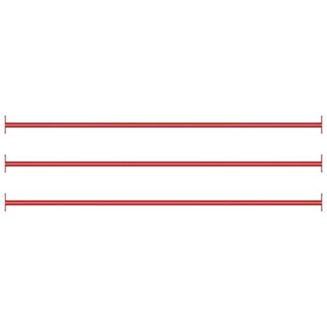 Barres fixes d'exercice 3 pcs 125 cm Acier Rouge vidaXL