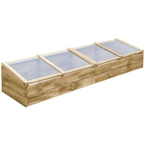 Vidaxl – Serre en bois de pin imprégné 2 pcs – Dimensions 200x50x35 cm – Résistante aux intempéries – Avec toit pour protection