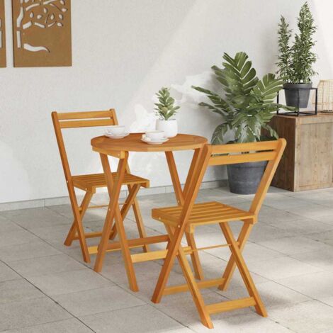 vidaXL Chaises de Bistro d'Extérieur 2 Pcs Bois d'Acacia Massif