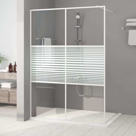 Paroi de douche Blanc 140x195 cm Verre ESG transparent vidaXL