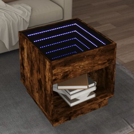 Table basse avec LED Infinity chêne fumé 50x50x50 cm vidaXL (1/5)