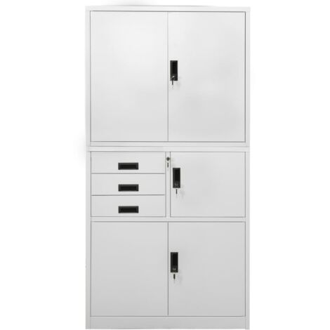 Armoire de bureau Gris clair 90x40x180 cm Acier vidaXL (1/6)