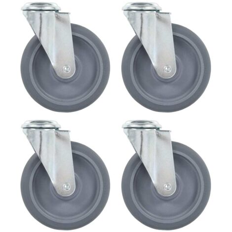 4 pcs Roulettes pivotantes à trou de boulon 125 mm vidaXL