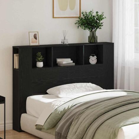 Cabinet de Tête de Lit Chêne noir 140 x 19 x 104,5 cm vidaXL
