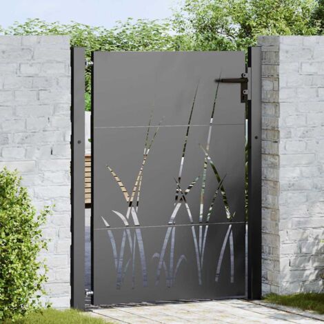 Porte de Jardin Noir 105 x 150 cm Acier peint par poudre vidaXL