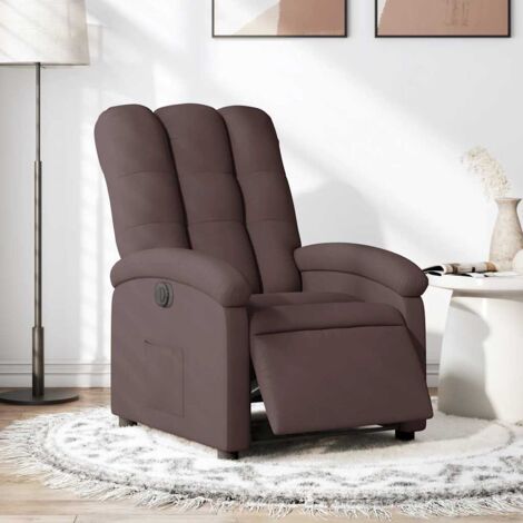 Fauteuil inclinable électrique Marron foncé Tissu vidaXL
