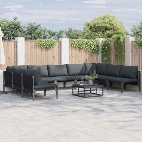 Ensemble de canapé de jardin Anthracite Acier vidaXL (1/5)