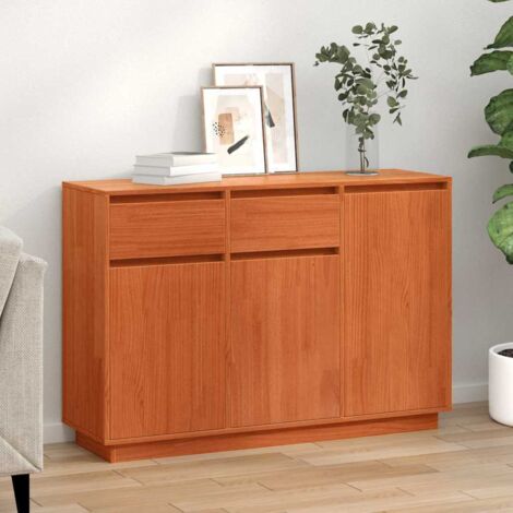 Buffet Marron cire 110x34x75 cm Bois massif en pin vidaXL