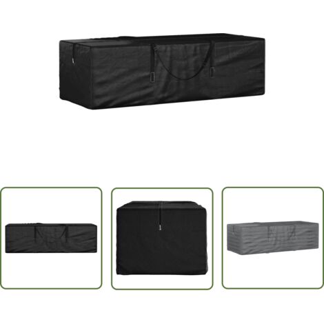 Sac de rangement pour coussins de jardin noir 135x40x55 cm PE vidaXL (1/5)