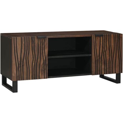 Meuble TV Marron 105 x 33 x 46 cm bois de manguier massif vidaXL (1/5)