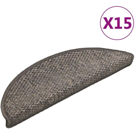Tapis d'escalier autocollants aspect sisal 15 pcs 56x17x3 cm vidaXL