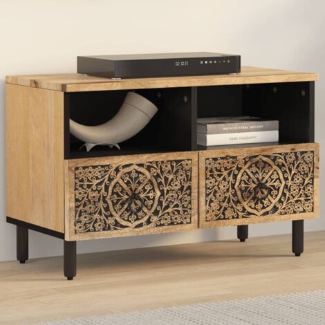 Meuble TV 70x33x46 cm Bois massif de manguier vidaXL (1/6)