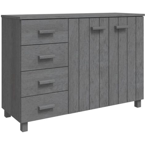 Buffet HAMAR Gris foncé 113x40x80 cm Bois massif de pin vidaXL (1/6)
